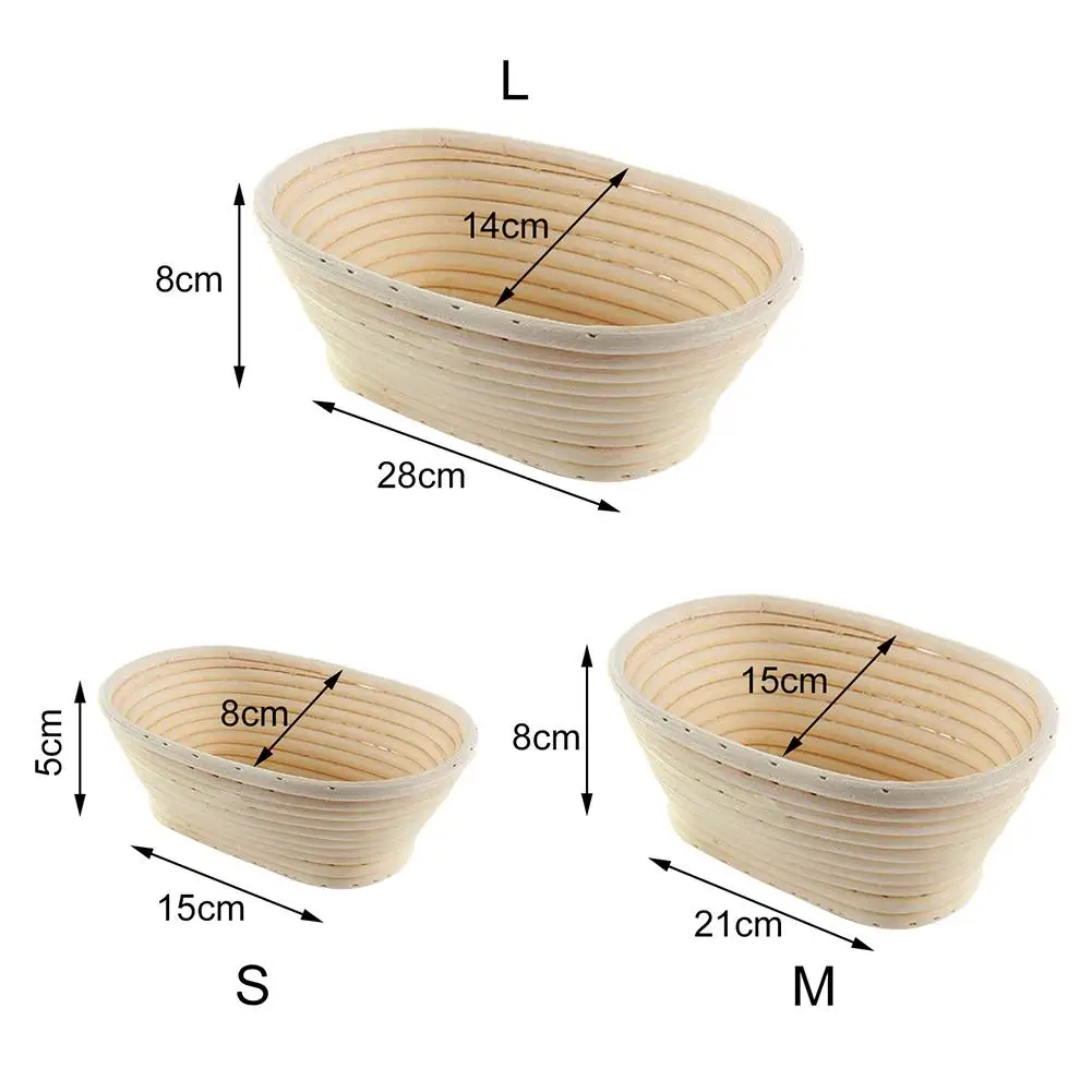 1 шт., европейский стиль, ферментация хлеба, Корзина овальная из натурального ротанга, ферментация хлеба, корзина для выпечки, инструменты для дома