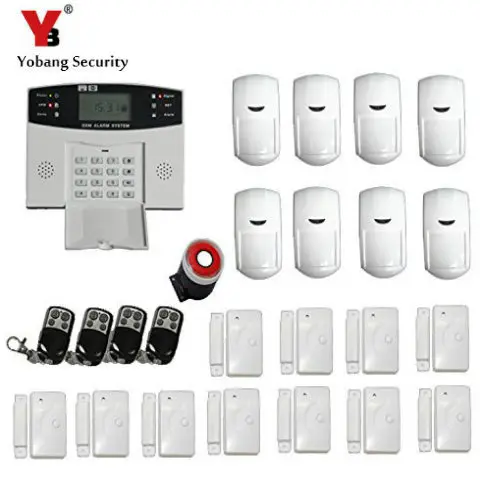 

YobangSecurity Metal Remote Control Russian Spanish Italian Voice Home GSM Wireless Security Alarm System 433MHz PIR/Door Sensor