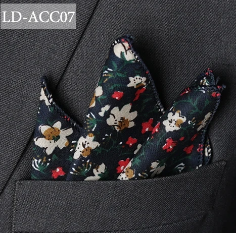 Платок хлопок Цветочный галстук практичные носовые платки для мужчин Карманный квадратный формальный свадебный 22*22 см платье zakdoek - Цвет: LD-ACC07