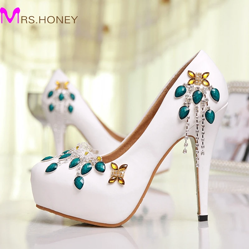 2016 Spring Summer New Shoes Woman High Heels Platform Pumps Fashion Sexy Women Pumps Ladie Party Dress White Wedding Shoes