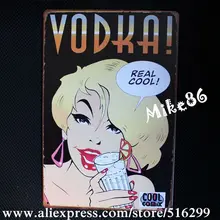 [Mike86] водка настоящая крутая жестяная вывеска настенная художественная картина с металлическим декором, AA-232 заказ смешивания 20*30 см