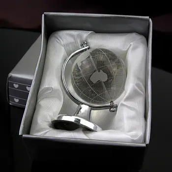 

Clear Crystal Globe Paperweight Stand Home Decor Desktop Table Ornaments Artificial Crystal World Map Decoration Crafts Art Gift