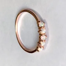 S925 стерлингового серебра пять Опал Камень модное кольцо-069