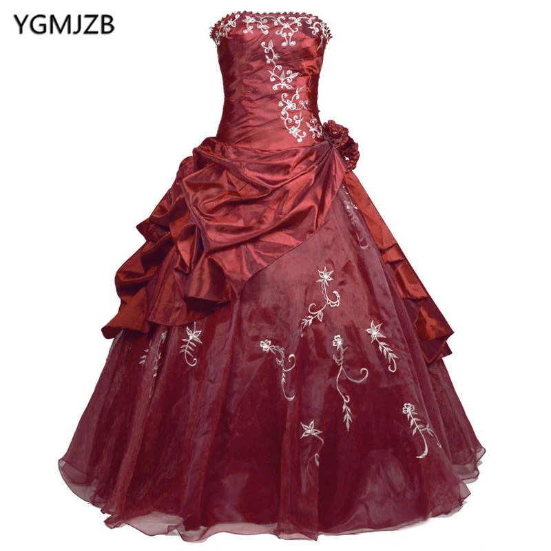 Дешевые бордовые темно синие фиолетовые платья для Quinceanera с бисером бальное