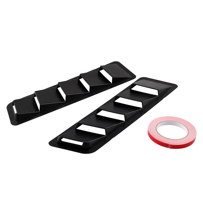 

Universal Car Sticker Hood intake panel Vent Louver Cooling Panel Trim Set Matte ABS Black