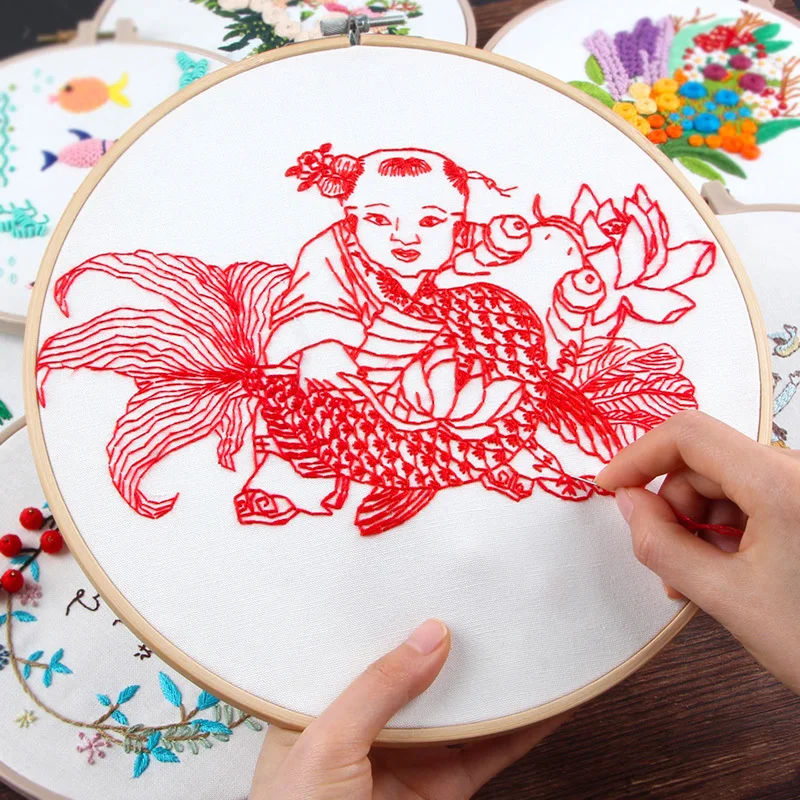 Chinese Embroidery Kits New Year Cross Stitch Handmade Needlework Cloth