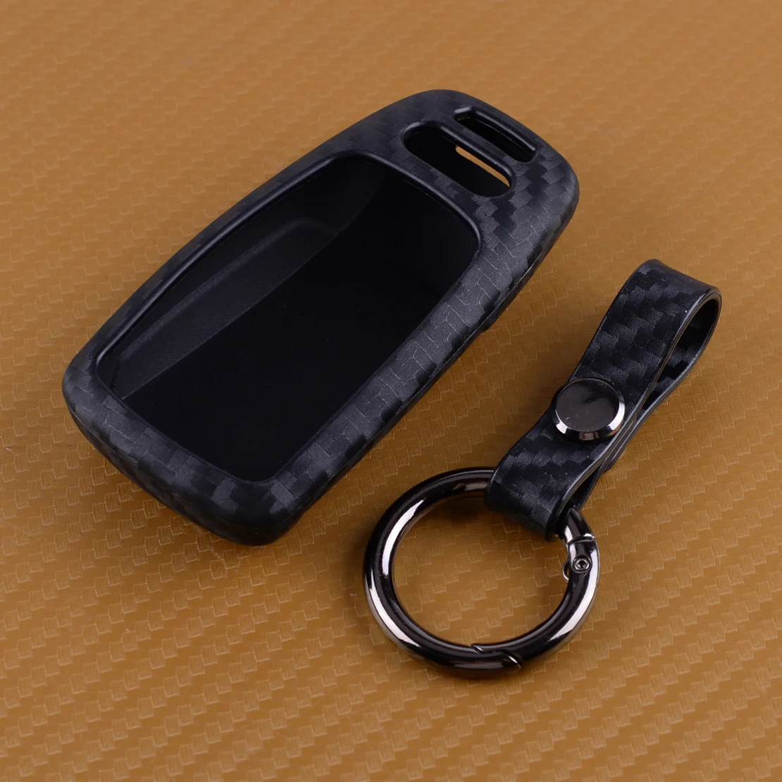 

Black Silicone Carbon Fiber Texture Car Smart Remote Key Case Shell Cover Protector Fit For Audi A4 A5 Q5 Q7 S4 S5 SQ5 TT 2018