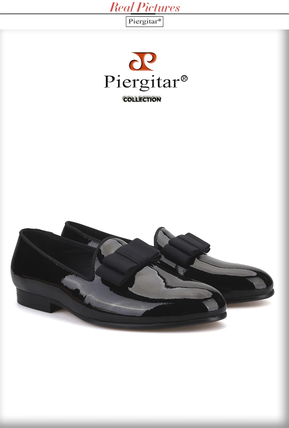 Piergitar/ г. Черные мужские лоферы ручной работы из лакированной кожи с черным бантом, модные мужские модельные туфли для банкета и выпускного вечера, большие размеры