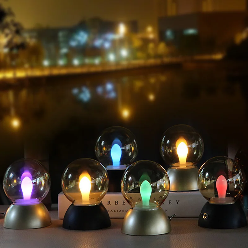 

Vintage LED Bulb Night Light Retro USB 5V Rechargeable Battery Mood Luminaire Writing Desk Table Lights Portable Bedside Lamp
