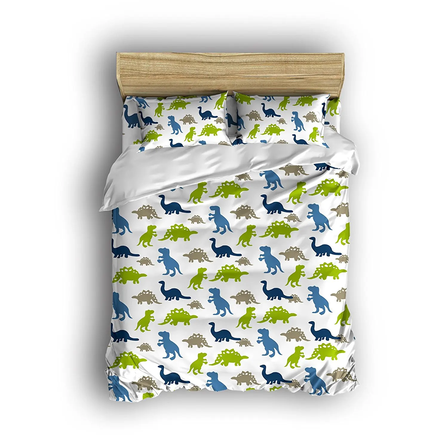 

Dinosaur Prints Boys/Kids/Teen Bedding Set Duvet Cover Set Bedspread with Two Pillowcases, Multi-Colored,4 Piece