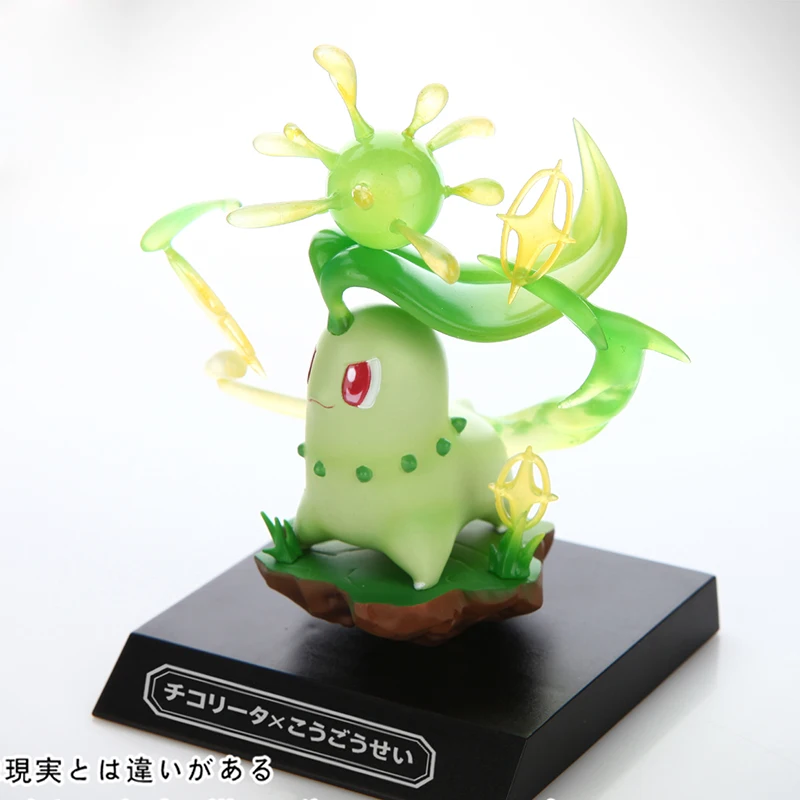 

6cm Anime Pet pokebolas Pokeball Pikachu Chikorita PU Resin Model Statue Action Figure Toy Collection Brinquedos Figurals Gift