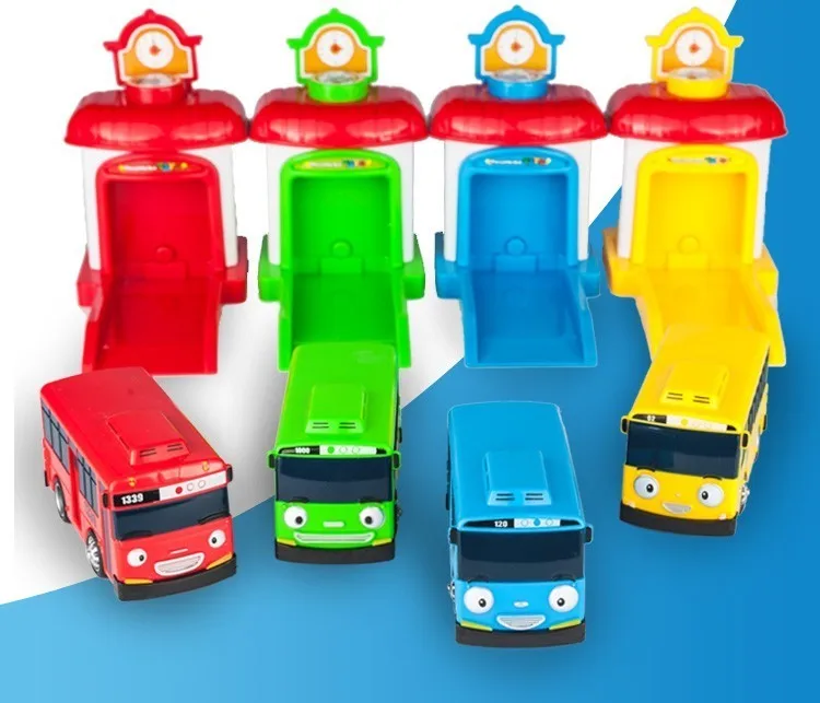 42 компл./лот 2016 Весы Модель tayo маленький автобус Дети миниатюрный автобус пластиковый ребенок oyuncak гараж автобус тайо детские игрушки для