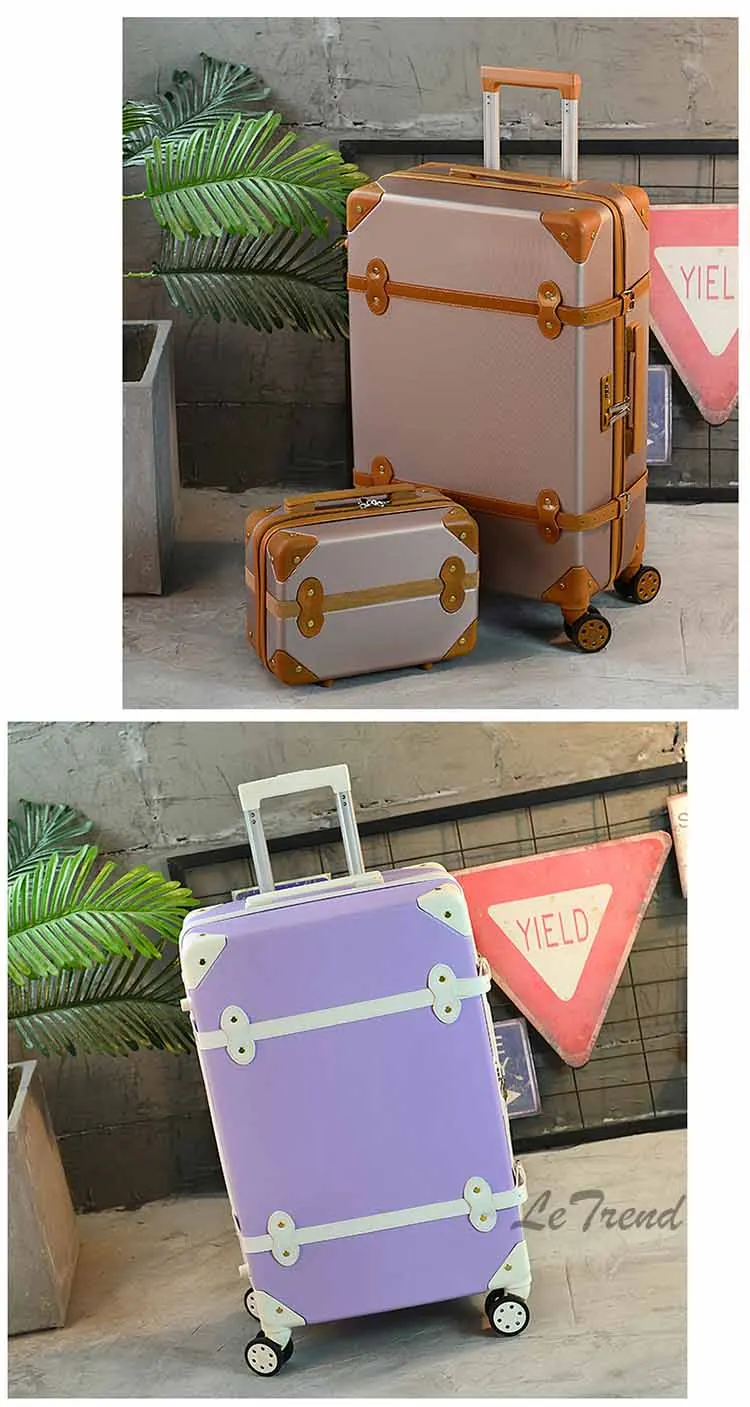 Letrend, женские чемоданы, тележка на колесиках, чемодан на колесиках, Спиннер, винтажная дорожная сумка, Студенческая сумка для переноски багажа, пароль, Hardside