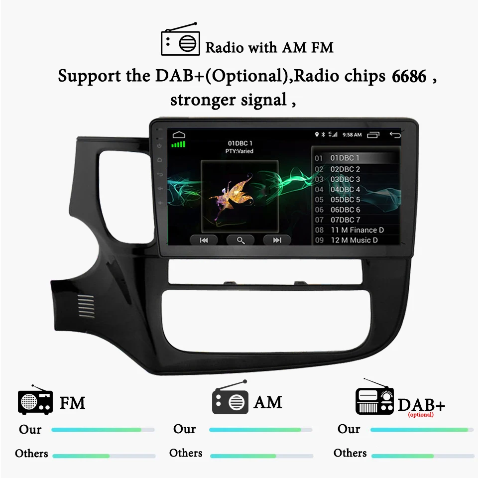Sale Carplay 4+64G android 9.1 car dvd gps multimedia player For Mitsubishi Outlander xl 3 car dvd navigation raido video audio 5