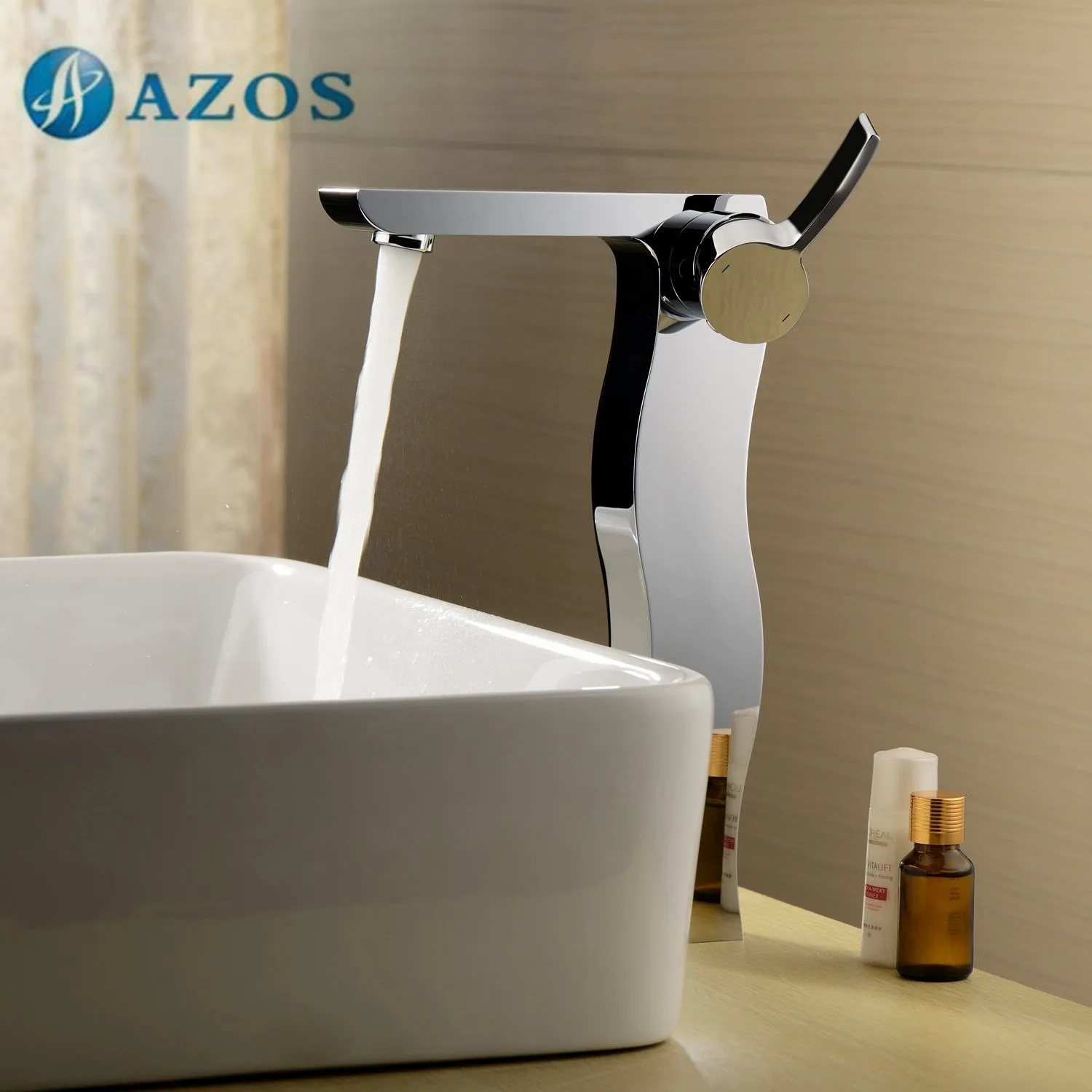 

AZOS Bathroom Basin Tap Brass Chrome Polish Color Single Hole Deck Mount Hot Cold Mixer Toilet Sink Faucet Furniture MPDKZ087-2