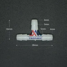 4 мм Т tpye equant разъем равный трубы Столярный материал PE пластик фитинг аквариума авиакомпания аквариум