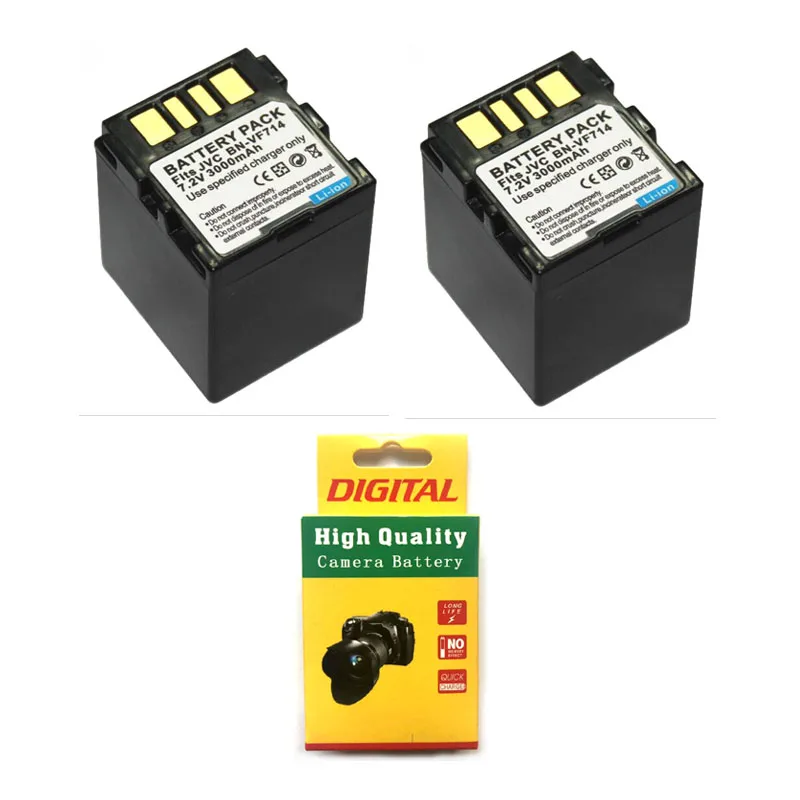 

2PCS 3000mAh BN-VF714 BNVF714 VF714 Camera Battery For JVC BN-VF707 BN-VF707U BN BN-VF733 GR-D240 GZ-D240 GR-X5 GZ-MG21U GZ-D240