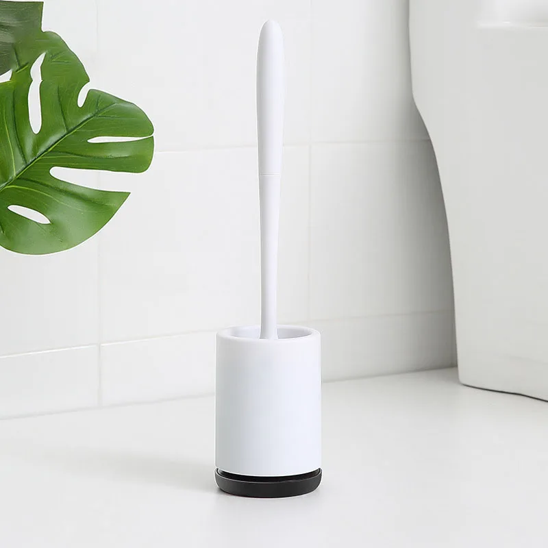

Toilet Brush with Holder Soft Silicone Brush with Quick Drying Holder Set Dropshipping FAS