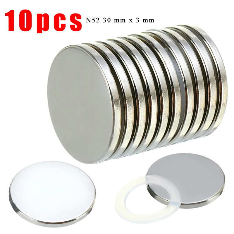 

10pcs 30x3mm Rare Earth Magnets Super Strong Round Disc Magnets N52 Neodymium Magnets For DIY Projects