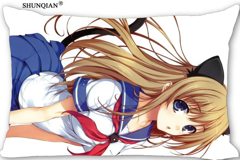 

New Arrival Custom anime cat girl Pillowcase More Size Rectangle Pillowcase Custom Gift Pillow Cover Two Sides