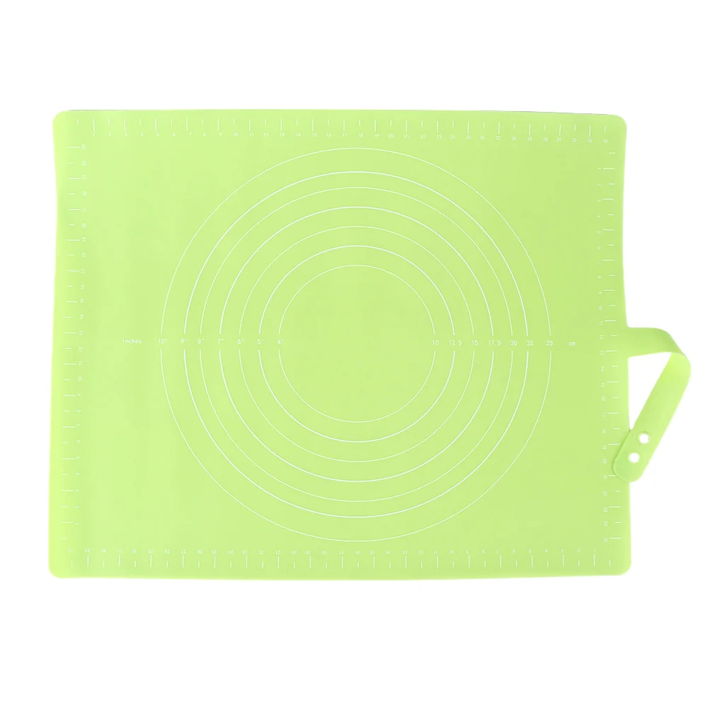 

1 Pcs Green Silicone Pastry Flour Boards Soft Rolling Dough Mat Reusable Temperature Resistant Home Kitchen Baking Tools