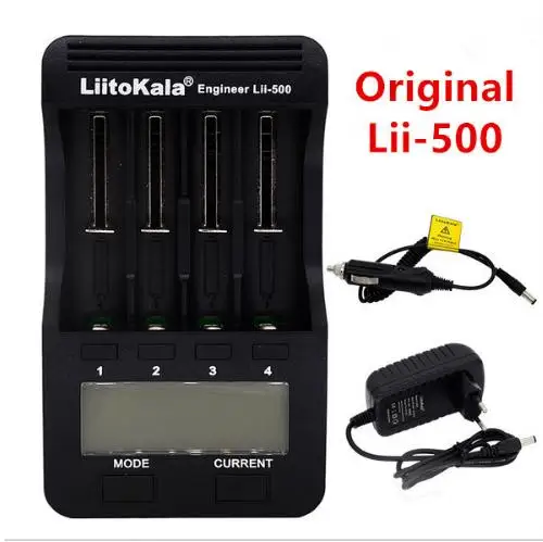 

Liitokala lii500 LCD 3.7V/1.2V AA/AAA18650/26650/16340 Battery Charger with screen+12V2A adapter lii-500 5V1A 18650 charger