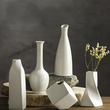 

Modern ceramic vase creative Geometric element black tabletop vases container flowerpot home decor craft wedding decoration