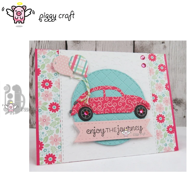 

Piggy Craft metal cutting dies cut die mold 8Pcs New car Scrapbook paper craft knife mould blade punch stencils dies