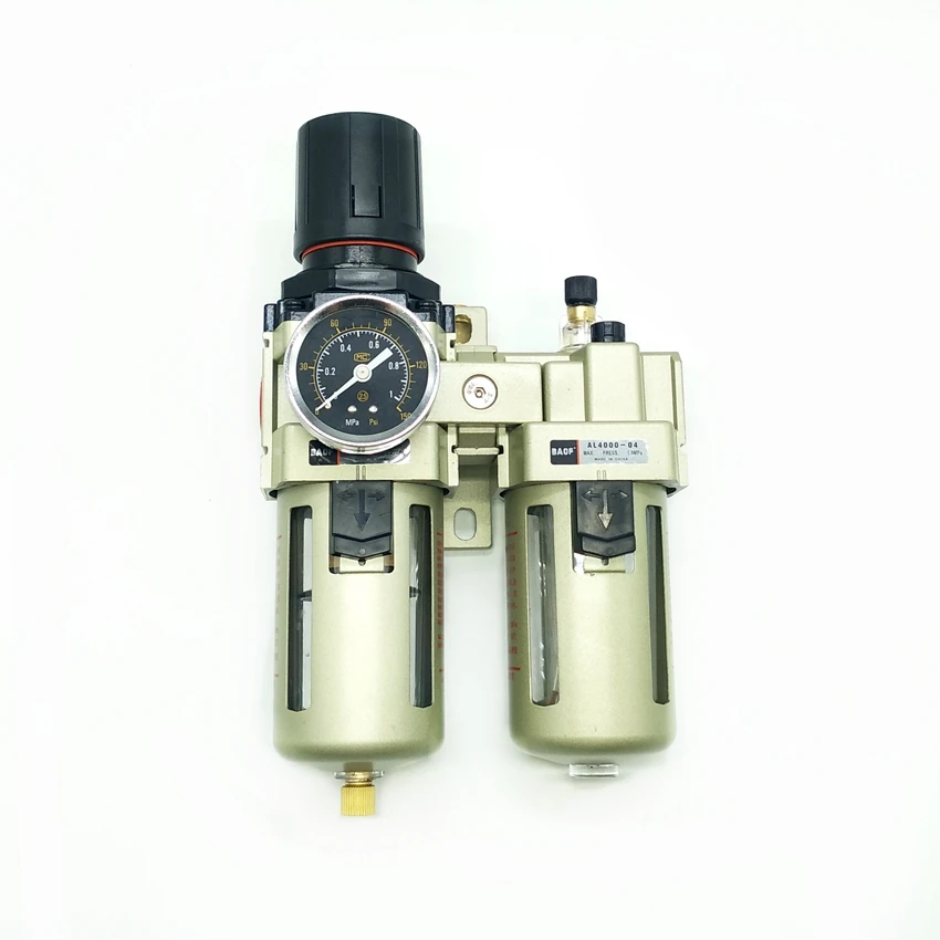 

AC4010-04 G1/2'' Port Air Source Treatment Unit AC4010-06 G3/4'' F.R.L Combination Air Filter Regulator and Lubricator