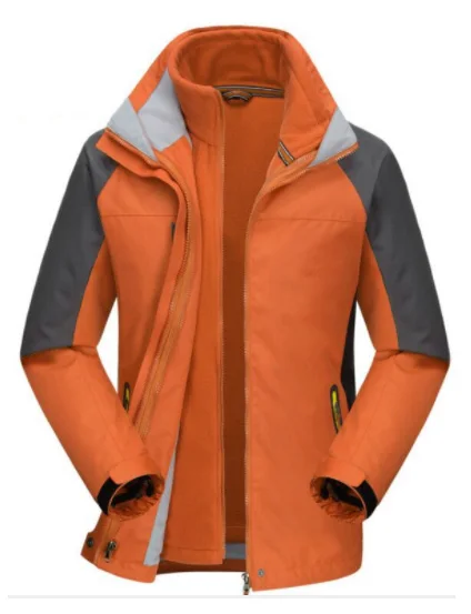 Лыжная куртка-светильник в стиле «ARCTIC», Женское зимнее лыжное пальто+ подкладка, 3 в 1, Свободное пальто для кемпинга, походная теплая водонепроницаемая одежда - Цвет: women orange