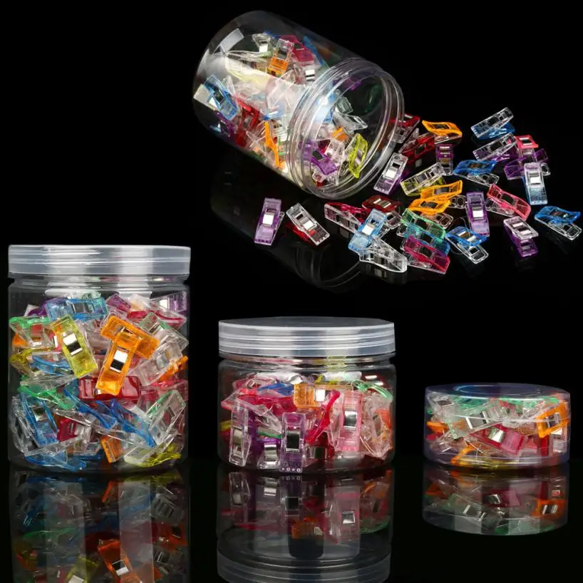 

TENSKE 100PC Plastic Quilter Holding Wonder Clips Clamps Sewing Craft Quilt Binding Aug8 Drop Ship