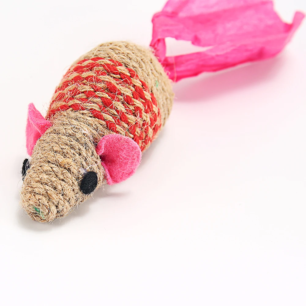 Забавные игрушки для Cat поддельная мышь игрушка из сизаля питомец весело