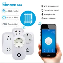 S20 EU/US/UK Plug sonoff WiFi Беспроводной удаленного Управление гнездо умный таймер Plug интеллектное устройство передачи энергии через гнездо