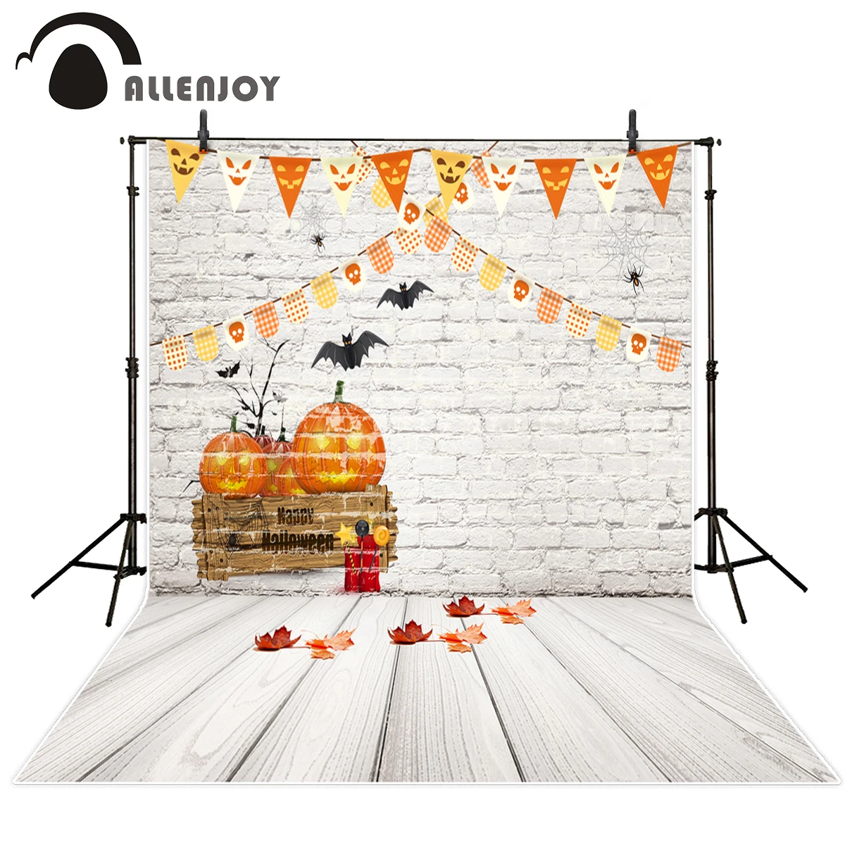 Allenjoy фон для фотографии Хэллоуин Тыква Вечеринка летучая мышь флаги праздновать
