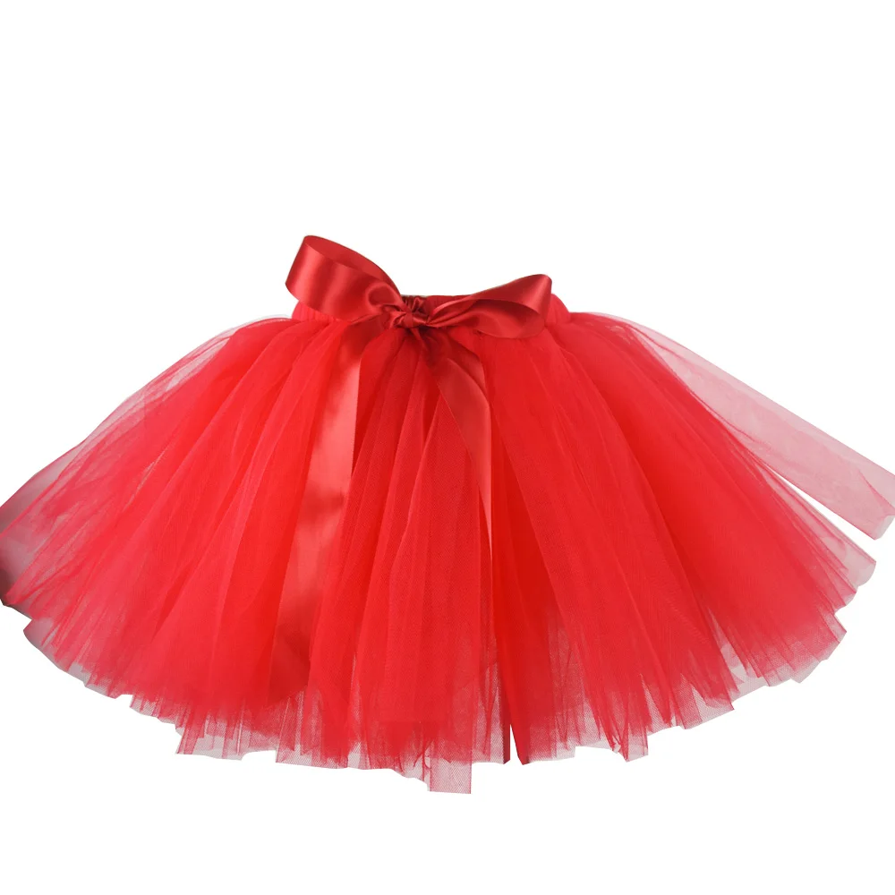 Красная пушистая юбка-пачка для девочек, подходит для новорожденных и молодых девушек, нейлоновая фатиновая классическая юбка-пачка, юбка для дня рождения для маленьких девочек, реквизит для фотосессии