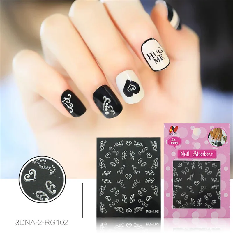 Brand Beauty Mix Designs Nail Stickers 3D Nail Art Stickers Wraps Decorations Manicure Toolsin