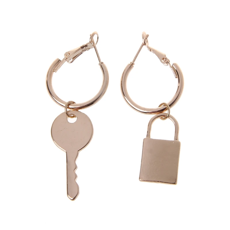 1 Pair Lock and Key Mismatch Drop Earrings For Women Bff Simple Fashion Jewelry | Украшения и аксессуары