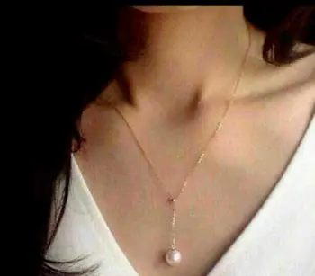 

free shipping >>>>noble jewelry charming round 11-12mm south sea white round pearl necklace 14k adjustable