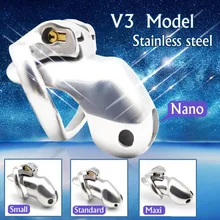 HTV3 Stainless Steel Chastity Cage Device Chastity Belt Male Cock Ring Penis Trainer CBT Cockring Metal Erotic Sex Toys For Men cbt abstinence male chastity belt panty bondage lock penis cage arc silicone metal waist belts stainless steel chastity device