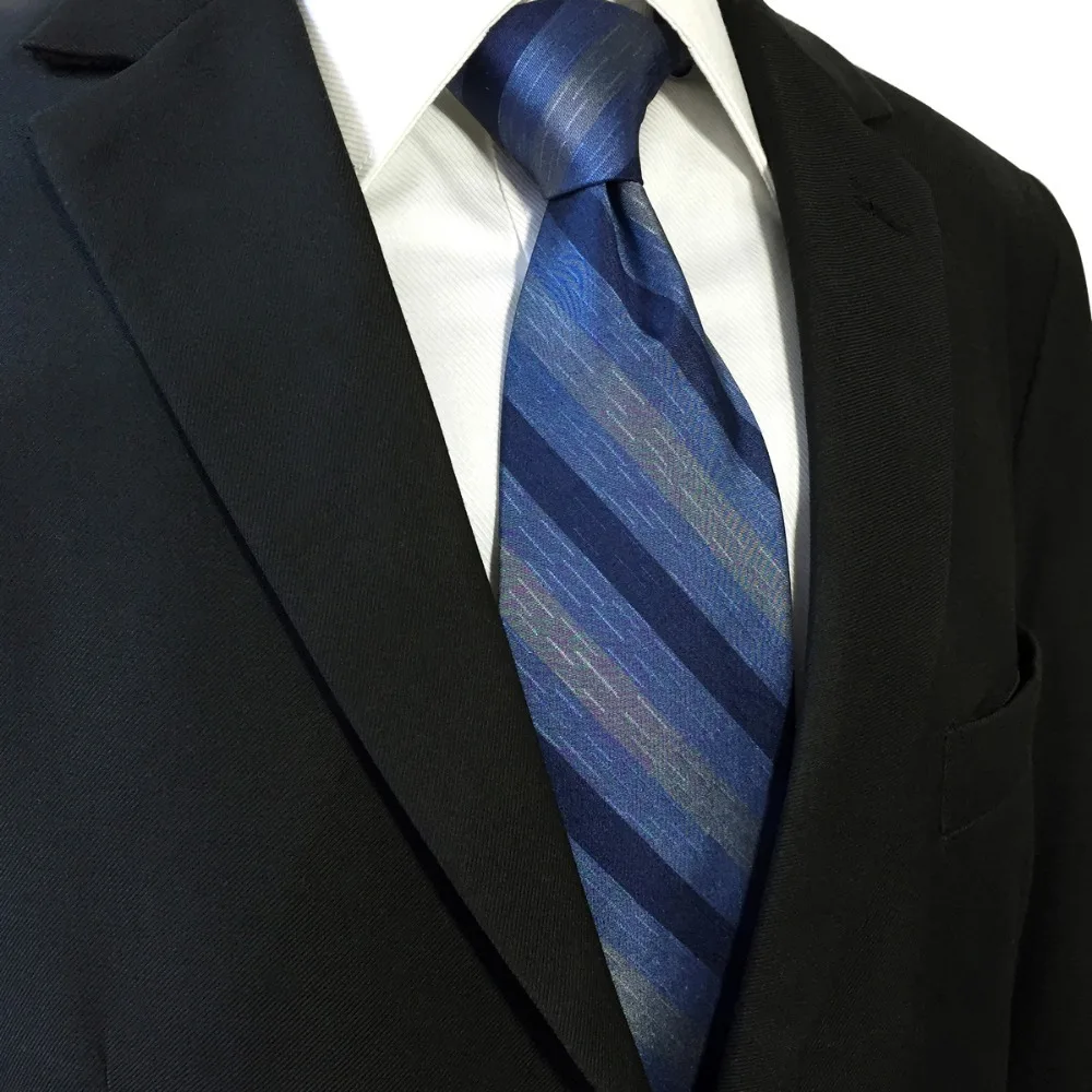 D22 синий полосатый мужской галстук шелковый Модный Классический галстук жениха для мужской одежды
