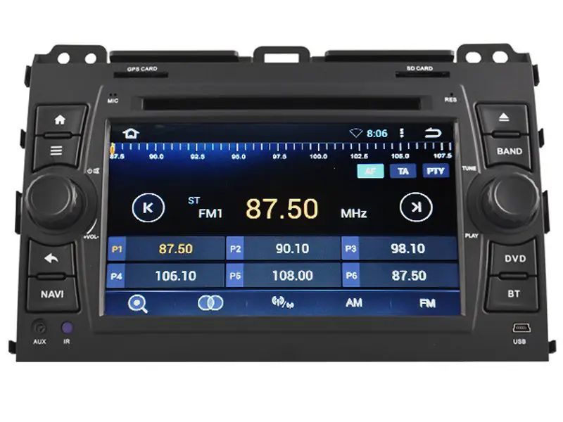 Perfect Quad Core Android 5.1 6.0 7.1 Car DVD Player Radio For Land Cruiser Prado 2002-2008 Car Headunit GPS Navigation Stereo Sat Nav 6