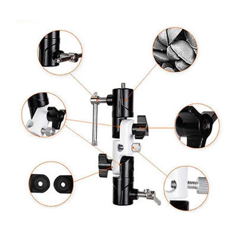  Adjustable Flash Shoe Umbrella Holder Light Stand U-shape Bracket 360 Degree Umbrella bracket for d