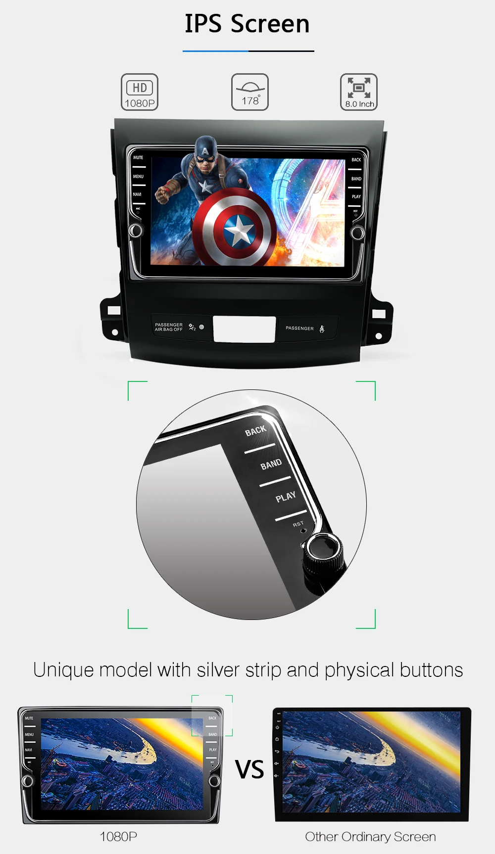Excellent Funrover IPS 8" Android 8.0 Car dvd GPS Player Navi stereo for Mitsubishi Outlander 2006-2014 Auto Radio Multimedia WIFI audio 5