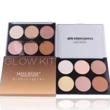 MISS ROSE Maquiagem Rosto Compacto Brilho Kit Marcador 6 Cores Studio Fix Bronzer Contour Shading Pressionado Paleta Pó Mineral