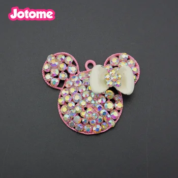 

DIY Chunky charm Rhinestone Mouse Pendant Necklace