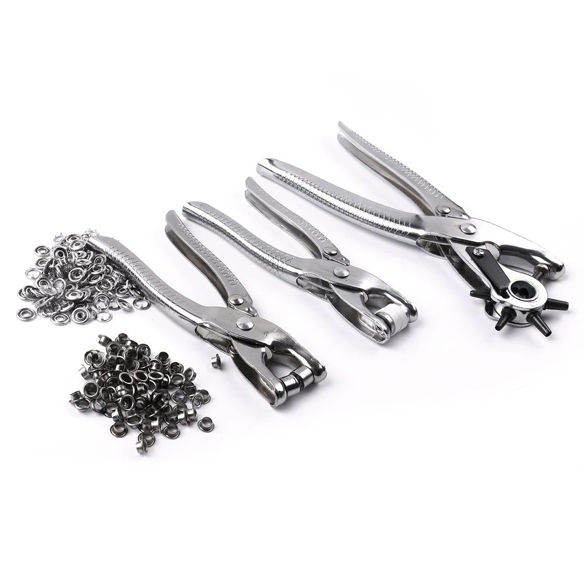 

3pc Rivets Hand Pliers Belt Hole Punch Press Stud Plier Eyelet Plier+200PCS Bead Metal Belt Buckle For Bag Leather Punching