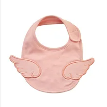 Мягкие хлопковые Слюнявчики для младенцев 0-36 месяцев, милые белые слюнявчики с дизайном в форме крыльев Ангела, розовые Слюнявчики для новорожденных девочек, нагрудники для мальчиков