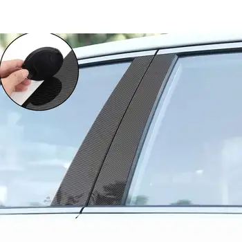 

6PCS/Set Carbon Fiber Car Window Pillars Car Stickers Trim Covers Car Styling For Honda CRV CR-V 2017-2019 Car Accessories