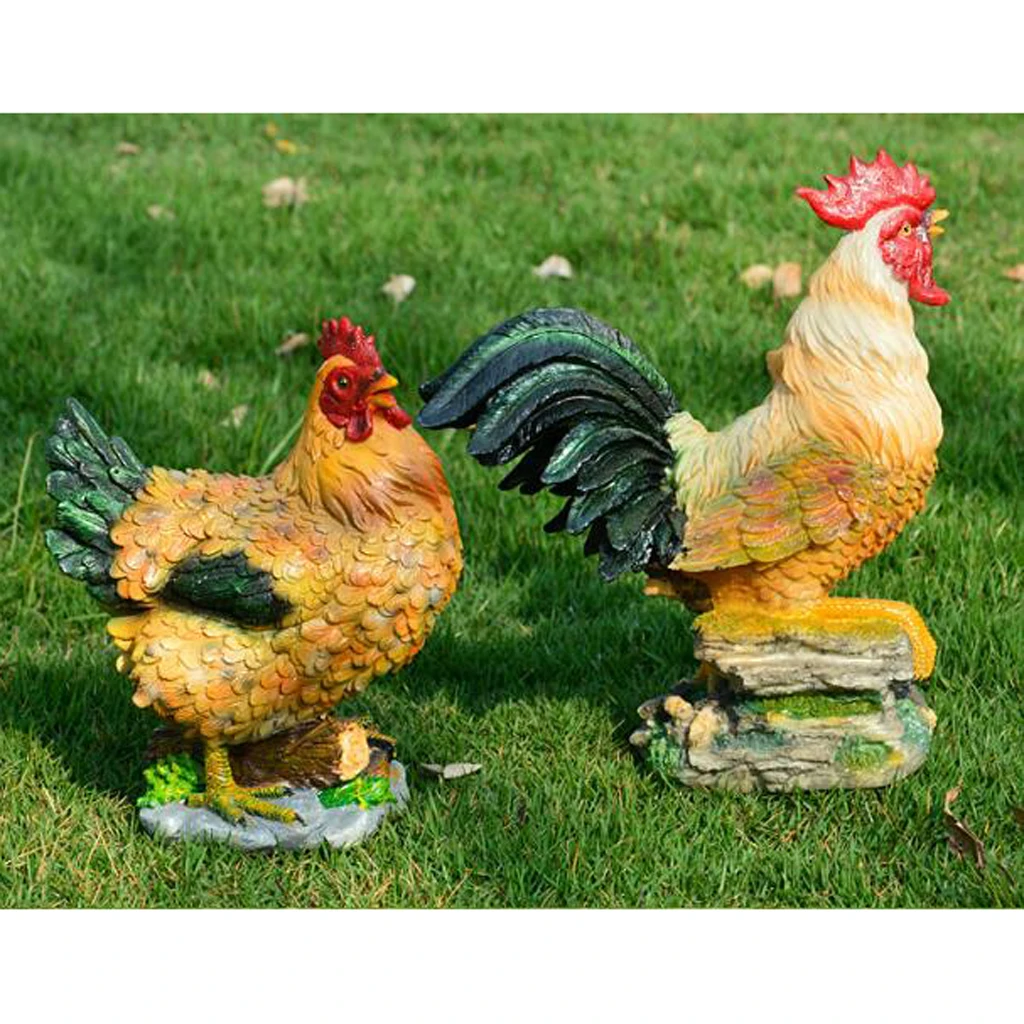 

Artificial model Rooster Chicken Hen Figurine Home Decor Miniature Fairy Garden Decoration Accessories Indoor Outdoor Decor