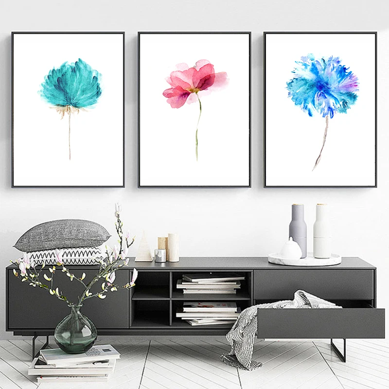Elegant Poetry Watercolor Beautiful Plant Floral Flower Rose Canvas Painting Art Print Poster Picture Wall Home Modern Decor | Дом и сад
